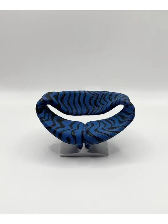 1:12 Ribbon Chair, Blue & Black Zebra Miniature Seat – Raine Take a Seat Series