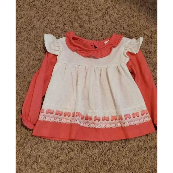 Vintage Red And White Penneypet Girls Blouse Shirt 1t doll shirt‎