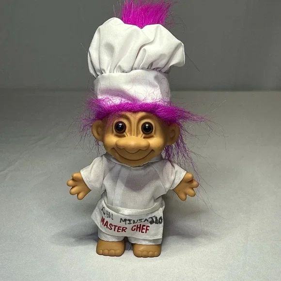Vintage RUSS Troll Master Chef Restaurant Cook Toque Hat Lucky Doll Mascot 1990s