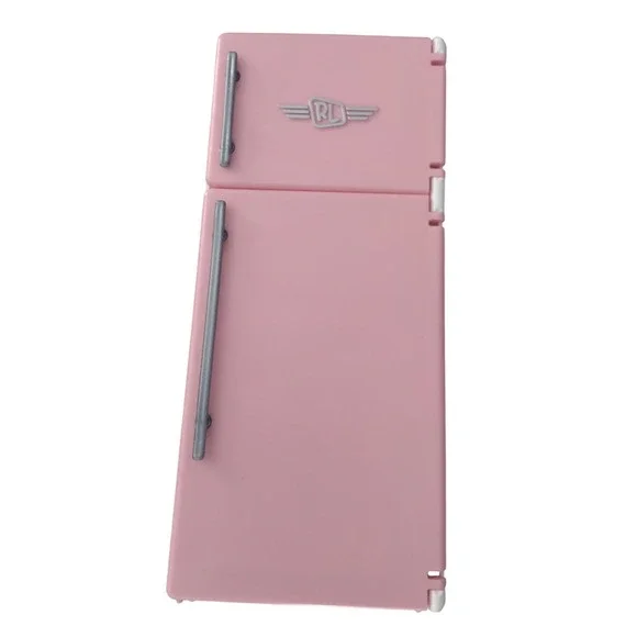 Pink Mini Fridge Dollhouse‎ Accessory Retro Style Refrigerator RL