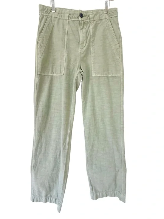 Everlane Women’s Utility Pants Sage Green Size 31 flap back pockets hi rise