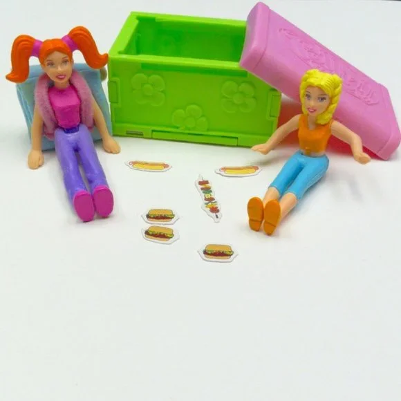 Polly Pocket McDonald's Toy Lot of 2 Sleeping bag treasure chest