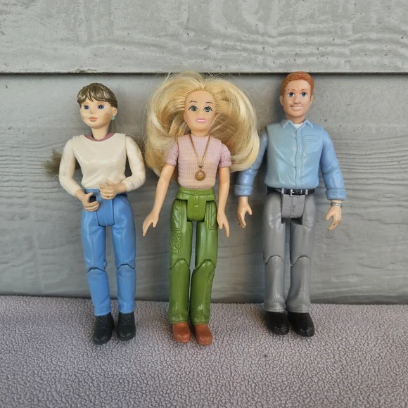 Fisher Price Loving Family Doll House Figure Lot Dad Mom Girl Blonde 2000 2006