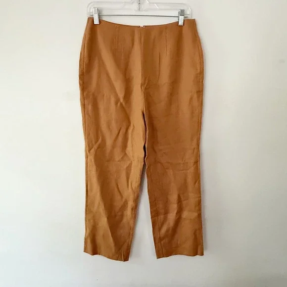 Reformation Justin Pants Womens 8 Brown 100% Linen High Rise Old Money Coastal