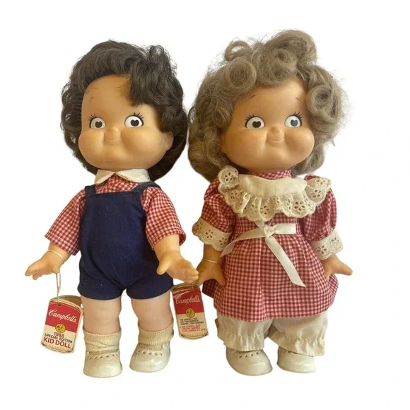 Vintage Campbell's‎ Soup Kids Dolls Boy & Girl Set Special Edition Vinyl 1988