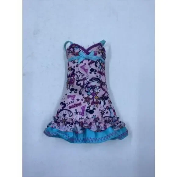 2011 Sister Slumber Party Barbie Doll Blue Pink Dress Nightie Fits SF Only
