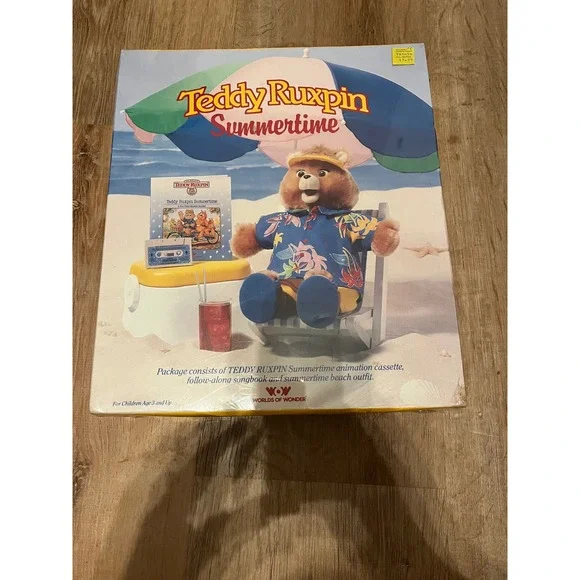 Vintage 1987 Teddy Ruxpin Summertime Outfit Cassette & Book Worlds of Wonder NEW