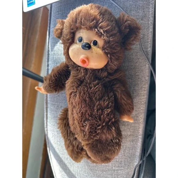 Vintage avlon Brown‎ Monkey Plush Doll Vinyl Face Freckles 8 inch