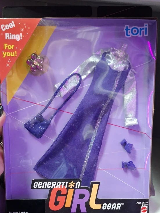 1999 Mattel Generation Girl Gear TORI “Glitz & Glam” Dressy Purple Outfit NRFB