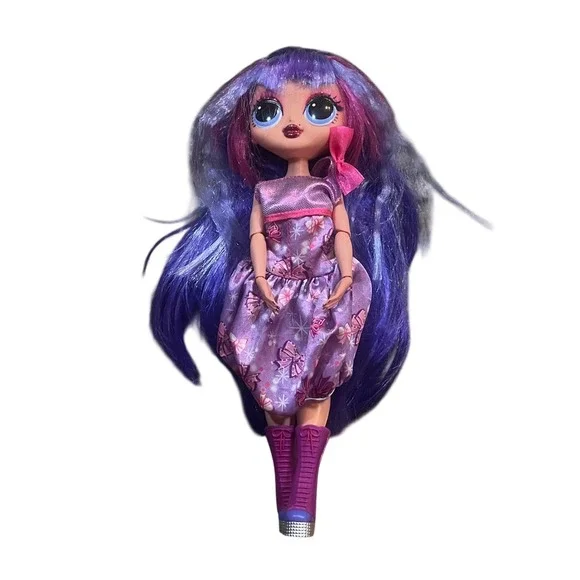 LOL Surprise OMG Winter Disco Shadow Fashion Doll Purple Hair Dress‎ Boots 9.5in