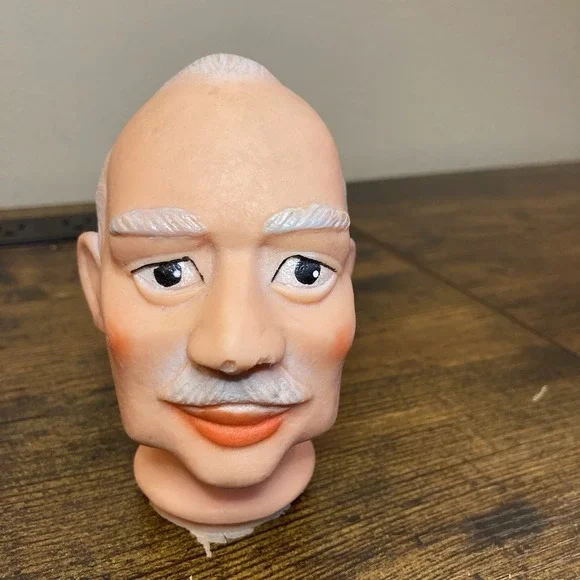 Old Man Door Butler Server Waiter‎ Vtg Rubber Marionette HEAD ONLY West Germany