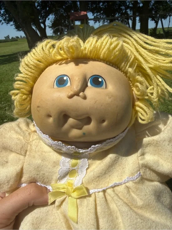 Yellow Cabbage Patch 1984 Style Doll with Yarn Hair