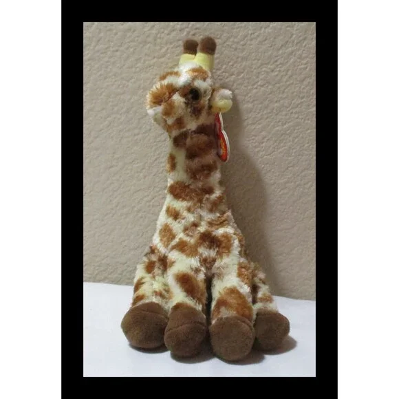 Ty Beanie Baby Gavin the Giraffe Gold Glitter Eyes USED