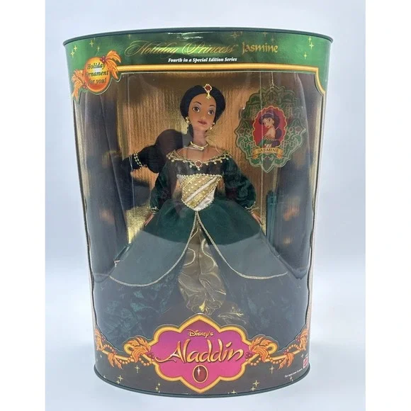 DISNEY ALADDIN HOLIDAY PRINCESS JASMINE 1999 MATTEL 22092 DOLL NRFB NIB