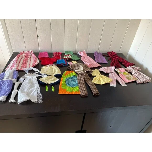 Vintage Barbie Clothes Lot 49pcs 1970s & 1950s Handmade Dresses Coats Shoes