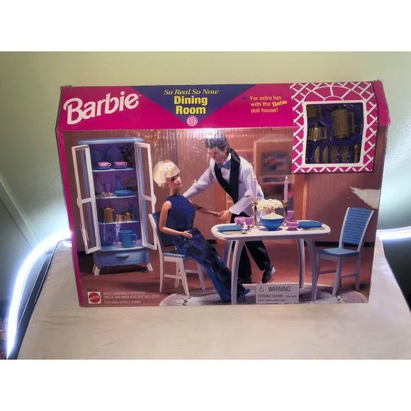 Vintage Barbie So Real So Now Dining Room Playset Mattel 67551-94 New In Box