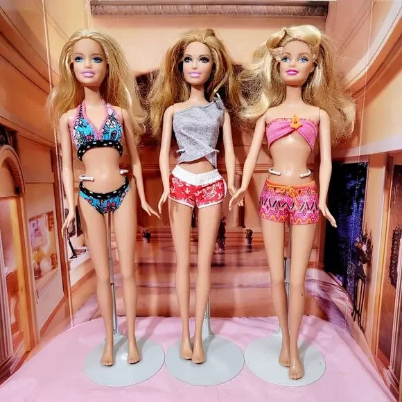 Barbie Doll Lot Beach Feet Fab Life Glam Y2K Summer Swimsuit Redressed Mattel
