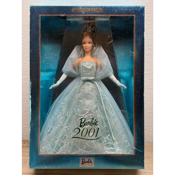 2001 Mattel Barbie Doll Collector Edition With Blue Tulle Gown NIB