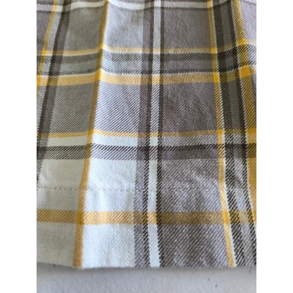 Sur La Table Plaid Cotton Napkins‎ Set of 11 Grey White Yellow 20x20 Farmhouse