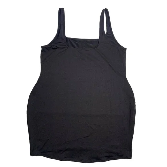 SKIMS Signature Swim Tank Dress 4X Onyx Black NWT Plus Size Cover Up