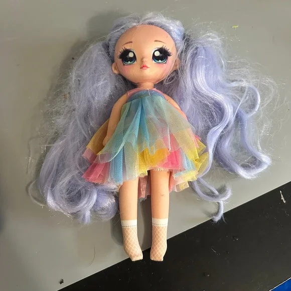 MGA Na Na Na Surprise Premium Soft Fashion Doll Lavender Hair Rainbow Dress