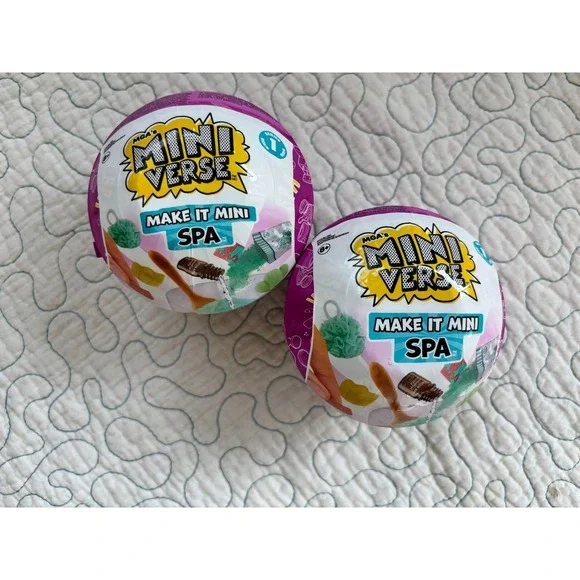 MGA Miniverse Make It Mini Spa Series 1 Lot of 2 Mystery Sealed‎ Balls DIY Craft