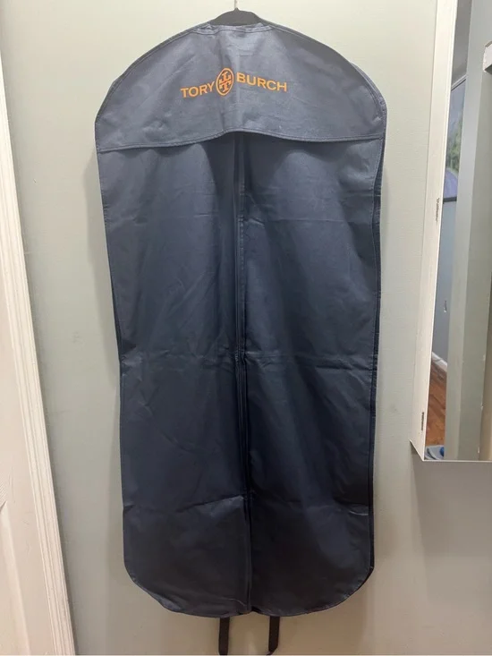 Tory Burch Navy Garment Bag with Orange Logo