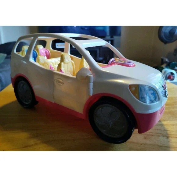 Fisher Price Loving Family Dollhouse SUV Van White Pink Musical Car 2014 Works
