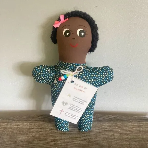 Handmade Salvation Soft Cloth Doll Toy Bead Necklace & Wordless Book Color Code