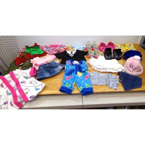 Build a Bear BAB Clothes Shoes Lot Shirts Skirt Hats Roller Skates
