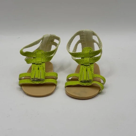American Girl Doll Lime Green Faux Tassel Gladiator Sandals Shoes