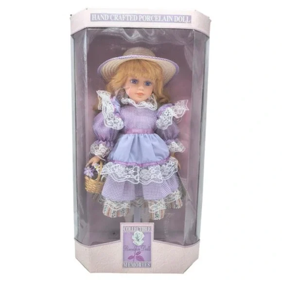 Kmart Exclusive Collectible Memories Limited Edition Porcelain Doll w/ Basket