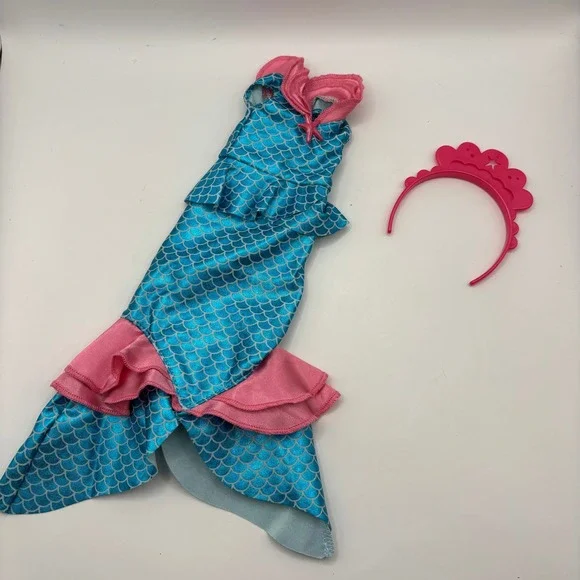 American Girl Wellie Wishers Mermaid Costume Set Outfit Blue Pink