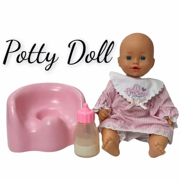 Potty Training Baby Doll, Potty & Bottle Set