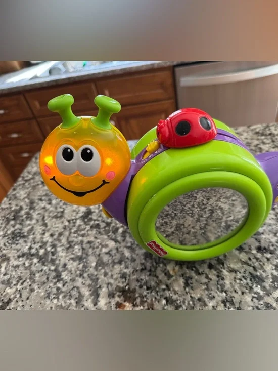 Fisher-Price Green, Purple & Red Light-Up Caterpillar Roller Toy