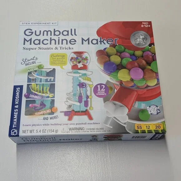 NIB Thames & Kosmos Gumball Machine Maker Super Stunts & Tricks Science Stem Toy
