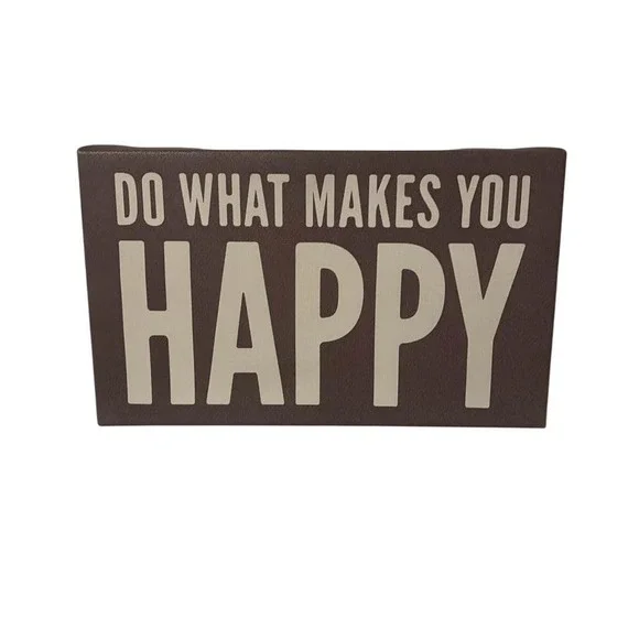 Do What Makes You Happy Wall‎ Art Canvas Sign Grey and Cream Home Decor Target