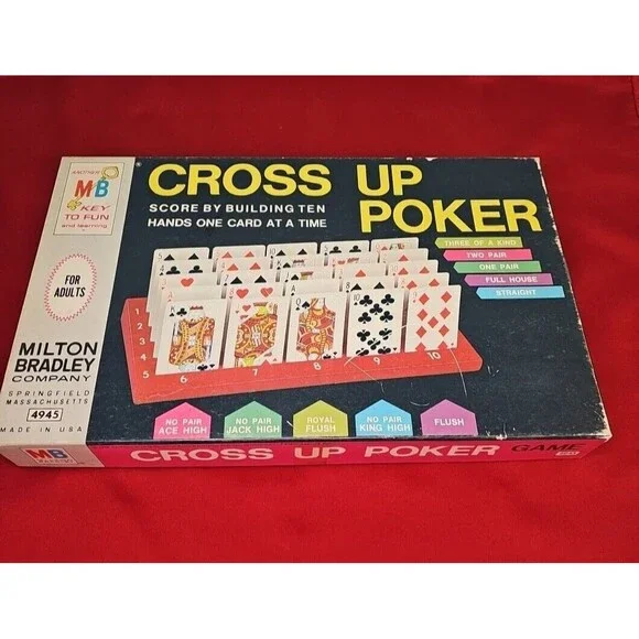 Poker Game Milton Bradley Cross Up Adults #4945 USA Made VTG 1968 Complete