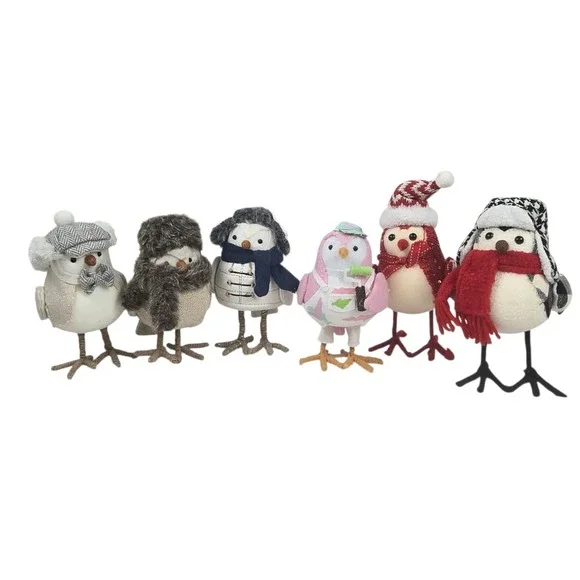 Mixed Lot of 6 Featherly Friends & Holiday Time Fabric Birds Christmas‎ Easter