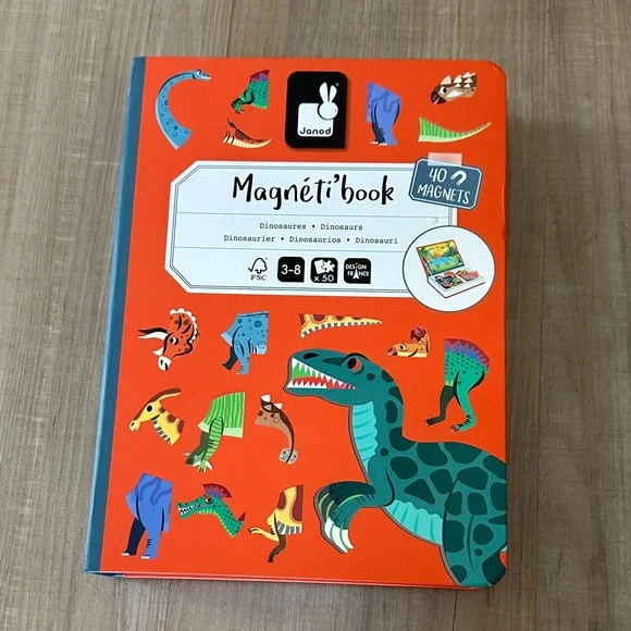 Janod Magneti'book Dinosaur Set- Magnetic Puzzle