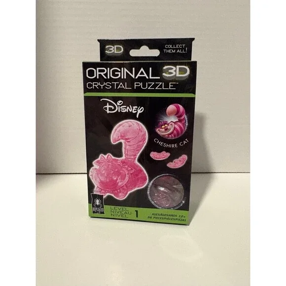 Disney Cheshire Cat 3D Crystal Puzzle BePuzzled 36 Piece Pink #31004 New