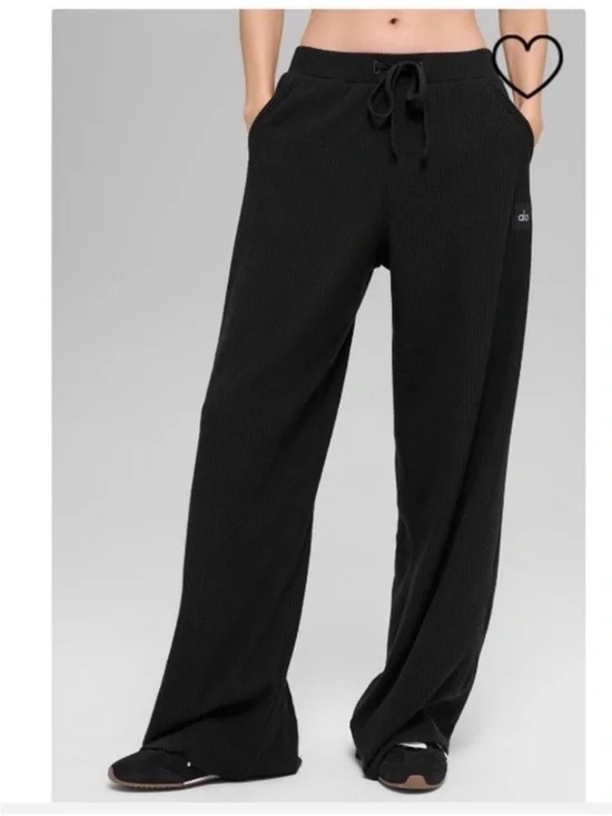 NEW ALO Muse Wide Leg Pants Black Size Small