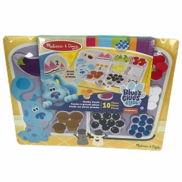 Melissa & Doug Blue's Clues & You! Wooden Chunky Puzzle Food Nickelodeon NIP