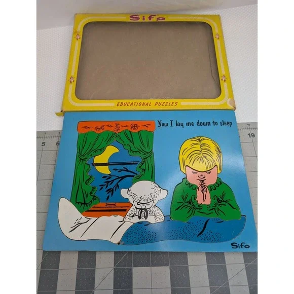 SIFO‎ Wooden Tray Puzzle Now I Lay Me Down To Sleep 12 Pcs