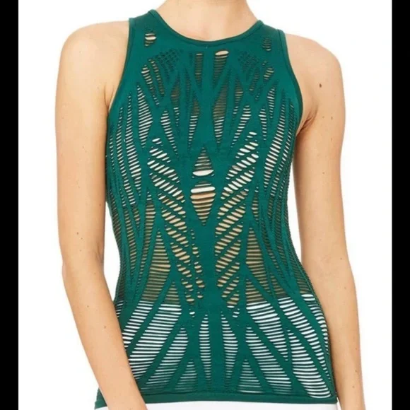 ALO Yoga Women's Vixen Green Tank Top size small
