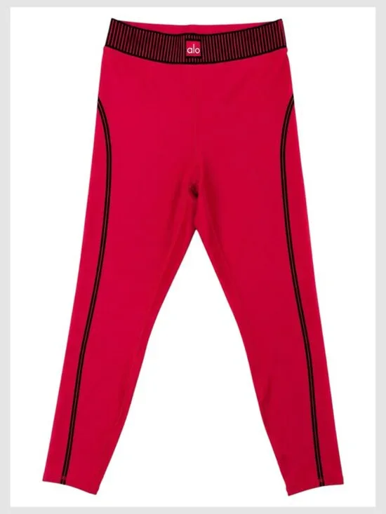 Alo Airlift 7/8 Line Up Leggings Red Black High Waist S