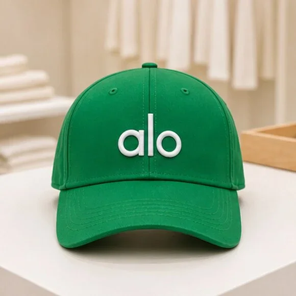 ALO Yoga Green Studio Baseball Cap Hat Sporty