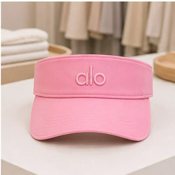 ALO Yoga Pink Studio Open Top Visor Hat Sporty