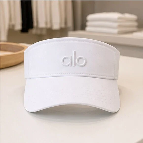 ALO Yoga White Studio Open Top Visor Hat Sporty