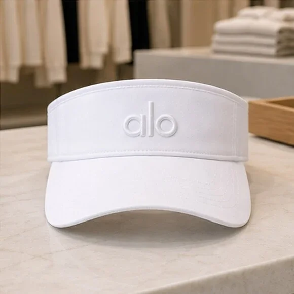 ALO Yoga White Tennis Open Top Visor Hat Sporty